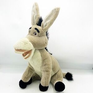 Shrek 2 Donkey Stuffed Animal Dreamworks Tan Grey Black 12" H